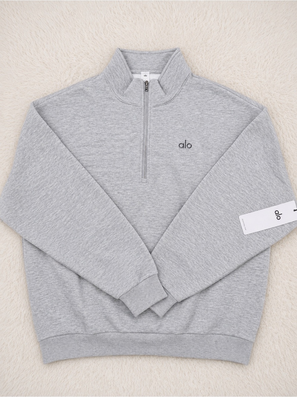 Alo Men’s Quarter Zip Pullover Sweatshirt Gray Size L